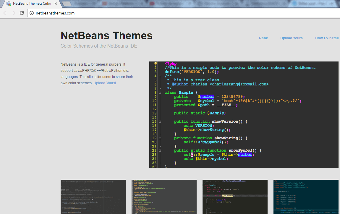 Site de tema para NetBeans