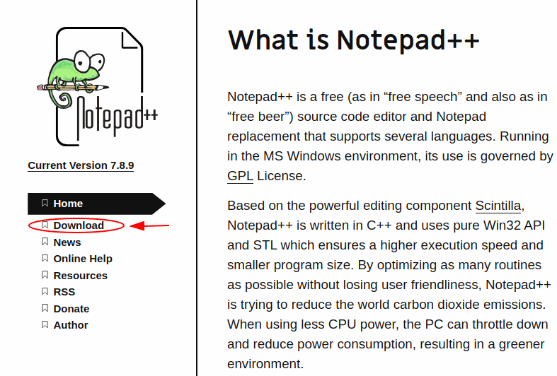Site do Notepad++
