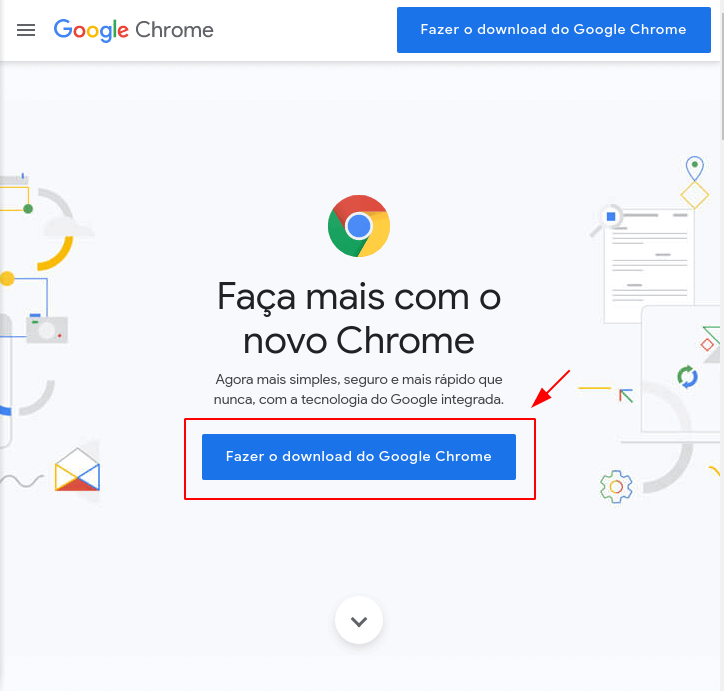 Site para download do Google Chrome