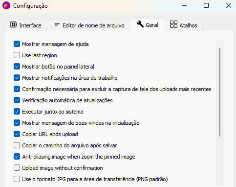 Flameshot Configurações